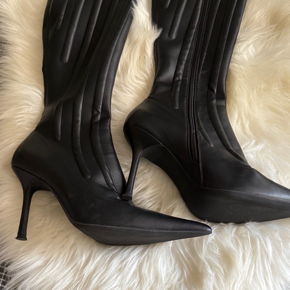 Jeffrey Campbell Black Heeled Boots thigh high - Picture 8 of 14